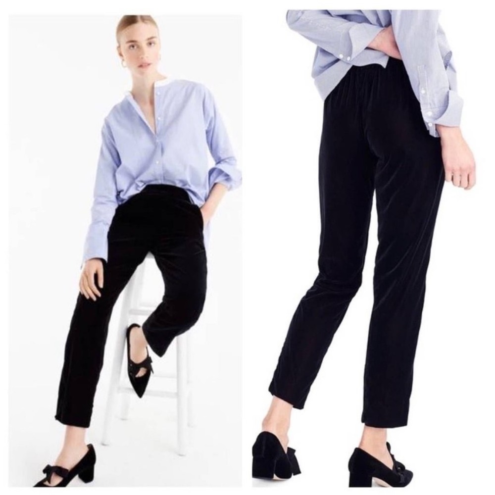 JCrew Black Jamie Velvet Pant NWT